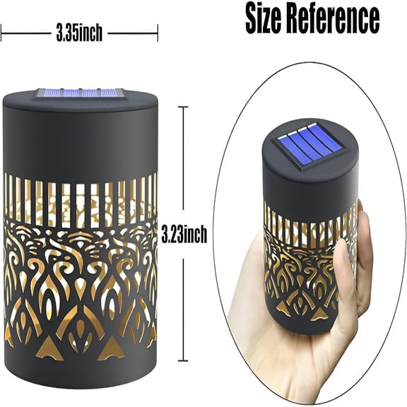 HIBIBUD 2/4/6Pcs Decorative Solar Mandala Lights,Solar Mandala Lights Outdoor,Mandala Theme Waterproof Fence Light for Garden Post Patio Backyard Yard Decor