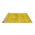 thumbnail image 2 of Ahgly Company Machine Washable Indoor Square Abstract Yellow Modern Area Rugs, 4' Square, 2 of 4