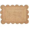 thumbnail image 3 of Shree Exports Hand Woven Farmhouse Jute Area Scalloped Rug (Natural, 6'x9' Feet), 3 of 5