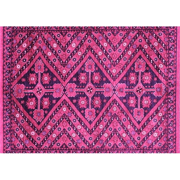 Ahgly Company Indoor Rectangle Abstract Pink Modern Area Rugs, 2' x 3'