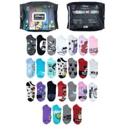 Disney Women's Bundle Brick No-Show Socks, 25-Pack, Size 4-10