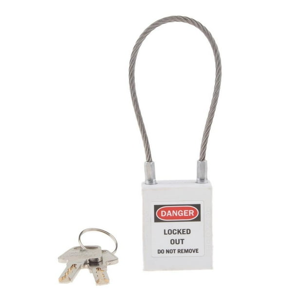 Kearding Stainless Steel Cable Safety Padlock Lockout Isolation Color Lock, 7 Iluminación y accesorios Blanco