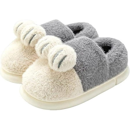 

DabuLiu Cute Animal Paw Fluffy Slippers for Women Men Furry Lining Heel Cover Warm Winter House Shoes Indoor Outdoor