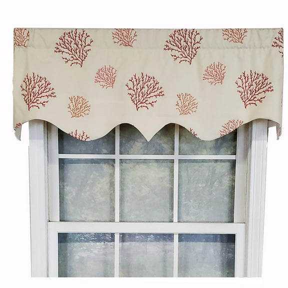 RLF Home Luxurious Modern Design Classic Deep-Sea Regal Style Window Valance 50" x 17" Coral