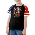 thumbnail image 2 of GERsome American Flag Unisex Kids Short Sleeve Tshirts 4th of July Patriotic Crew Neck Pullover Tops USA Star Stripes Tshirts for Boys Girls, 7-8 Years, 2 of 4