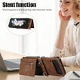 thumbnail image 2 of Phone Case for Samsung Galaxy Z Flip 4 5G 2022 Wallet Cover with Wrist Crossbody Strap Lanyard Credit Card Holder Stand Shoulder Slot Leather Cell Accessories ZFlip4 Z4 Flip4 4Z Women Men Brown, 2 of 14