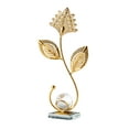 thumbnail image 3 of Iron Leaf Statue Tabletop Ornament , Collectible Artwork Crystal Ball Metal Leaf Style B, 3 of 8