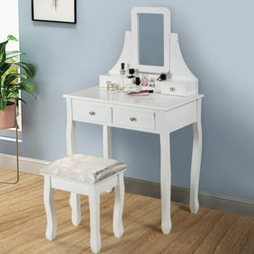 Princess Bedroom Vanity Set With Mirror And Bench White Walmart Com