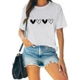 thumbnail image 2 of clearance!Outfmvch Tshirts for couple shirts for women Love Heart Grahic Valentine's Day Crew Neck Graphic Couple Tops Valentine's Day shirt shirts for women graphic t-shirts White 1 XL, 2 of 6