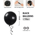 thumbnail image 2 of Globo BAUANOOY de látex negro de 12 pulgadas, 100 unidades con cinta, 2 of 7