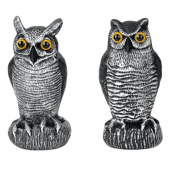 2Pack Owl Decoys to Scare Birds Away,Realistic Owl for Garden and Orchard Protection