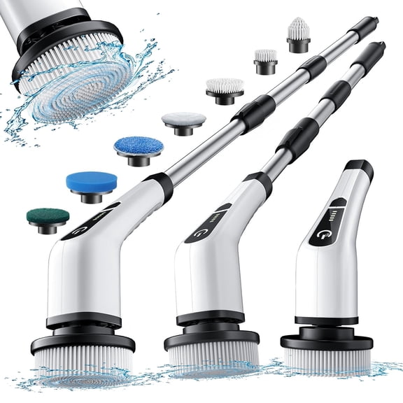 Hoofun 500RPM Cordless Electric Spin Scrubber 25W Power Brush for Bathroom Tub Shower