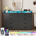 thumbnail image 5 of 8 Drawer Dresser for Bedroom, 55" Long Wood dresser with Power Outlet, LED Light and Deep Big Drawers, Modern Minimalist Black Dresser Wide Chest of Drawers for Bedroom, Living Room, 5 of 10