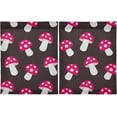 thumbnail image 2 of Mushroom Kitchen Curtains 2 Panels UV Protected Tier Curtains, Half Window Curtains Kitchen Tiers for Guest Room Bathroom Sink Laundry Room Basement,24 x 27 Inch, 2 of 7