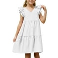 thumbnail image 5 of ATOGUTA Beach Midi Dresses for Girls 4T-14 Summer Clothes Ruffle Sleeveless Kids Dresses Sport Causal Beach Sundress Girl White, 5 of 5