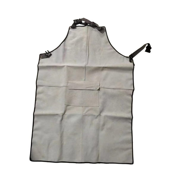 Delantal de soldadura Zulema Ropa de soldadura Correa ajustable Bolsillo frontal Duradero 60cmx90cm Gris