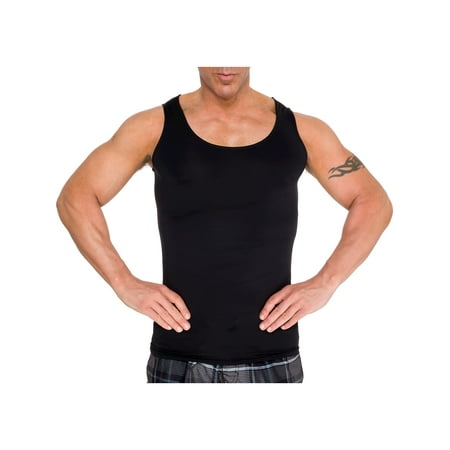 LISH Men's Slimming Compression Body Shaper Gynecomastia Undershirt (Best Compression Tank Top)