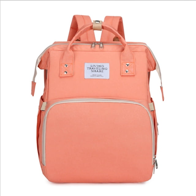Bolsa de Pañales Portátil de Gran Capacidad, Mochila Plegable Transpirable Para Cama de Bebé