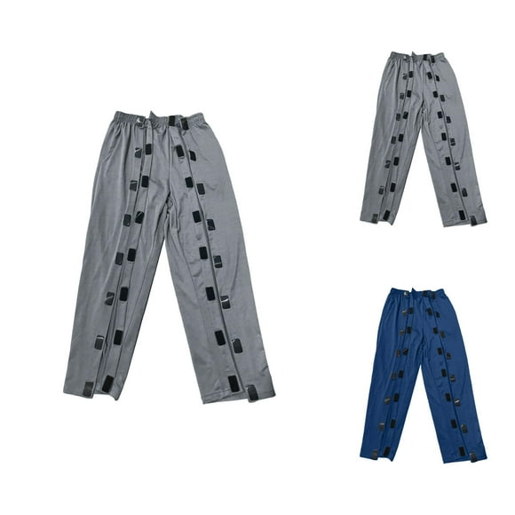 Tear Away Pants for Men Wide Leg Breakaway Sweatpants Open Bottom Easy Open Side Rip Off Pants with Pockets Trousers