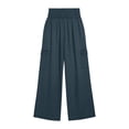 thumbnail image 6 of Elvqul Womens Cargo Pants with Multi Pockets, High Waisted Wide Leg Straight Pants Elastic Waist Quick Dry Casual Baggy Relaxed Fit Athletic Pants for Hiking Climbing, 6 of 6