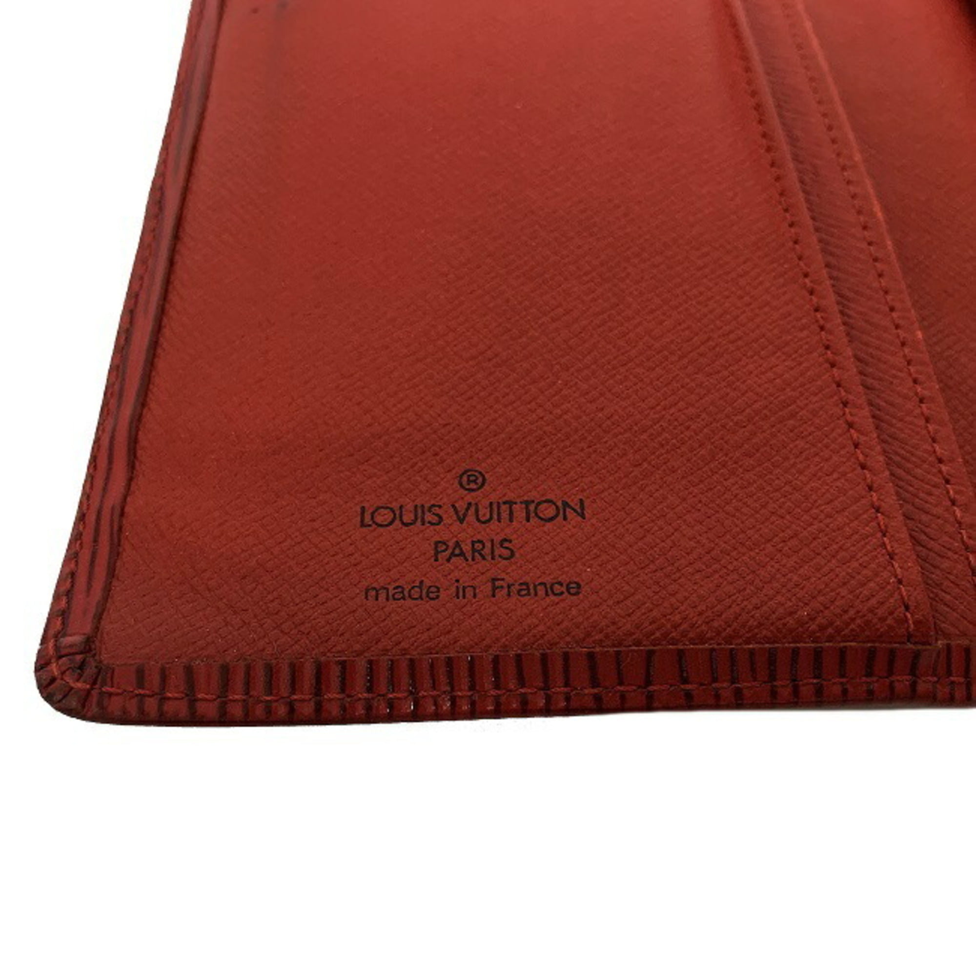 Louis Vuitton Continental Vienois Castilian Red Epi M63257 Gamaguchi Long  Wallet Leather MI0032 LOUIS VUITTON Ladies
