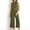 Army Green, variant on Women's 2 Piece Outfits, Sleeveless Vest and Wide Leg Pants Two-piece Sets, Summer Casual Loose Tank Exposed Navel Side Pockets Wide Legs Pants Sets, Vacation Matching Sets