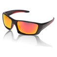thumbnail image 1 of Gafas de motocicleta únicas 1 Pc, gafas de sol ciclismo UV400, lentes rojos, marco negro, anti-reflejo, tri-acetato de celulosa PC, 1 of 6