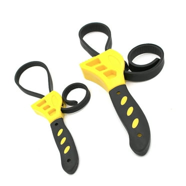 SEIWEI 2PCS Strap Wrenches with Ergonomic Non-Slip Handle Adjustable Large Wrench and Small Wrench Yellow