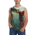 thumbnail image 2 of Picia Flying Parrots In Jungle mens Cotton Tank Undershirts , Moisture-wicking Ribbed Tanks, Lightweight Cotton Tank Undershirts-XX-Large, 2 of 8