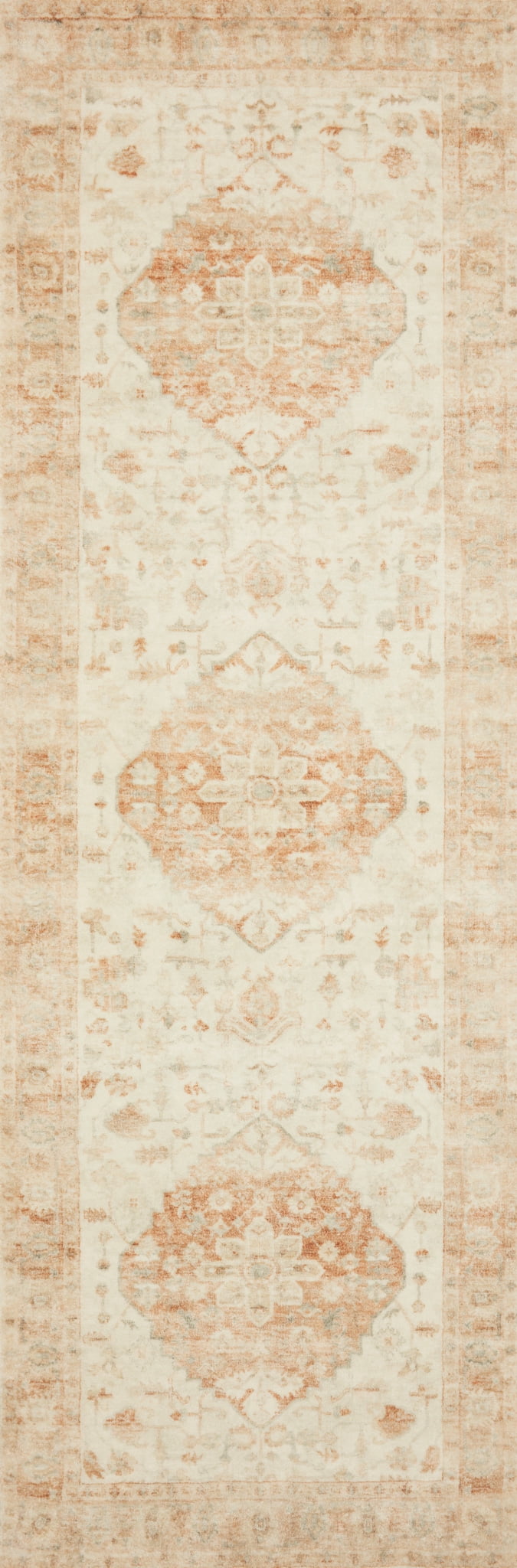 Loloi Rosette Ivory / Terracotta 3'-3" x 5'-3" Accent Rug