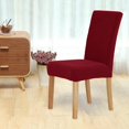 thumbnail image 4 of Stretch Dining Room Chair Slipcovers Spandex Fabric Removable Washable Chair Protector Cover for Dining Room, Hotel, Ceremony, Wedding, Party (Wine Knit, 4 Per Set), 4 of 7