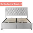 thumbnail image 3 of Brittany Queen Bed Frame with 4 Storage Drawers/Platform Bed/Upholstered - Light grey, 3 of 5