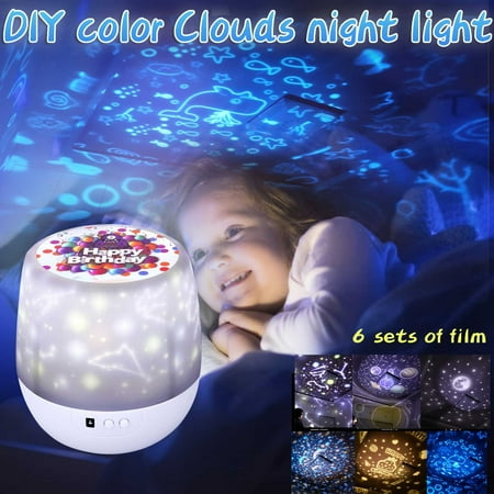 

EUHDSSDE Creative Fun LED Projector Lamp Dreamy Rotating Moon S tarry Light Night