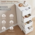thumbnail image 4 of Gymax Bathroom Floor Cabinet Freestanding Narrow Side Storage Organizer w/ 4 Drawers, 4 of 6