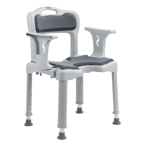 Soaids Shower Chair for Inside Shower & Bathtub with Rubber Feet, 300 lbs Capacity, Grey