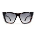thumbnail image 2 of Rimless Gothic Horn Stud Oversized Rectangle Cat Eye Sunglasses Tortoise - Smoke, 2 of 4