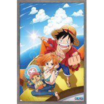 One Piece: Fishman Island - Luffy, Nami, Tony Tony Chopper Wall Poster, 22.375" x 34" Framed