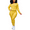 Yellow, variant on Akmipoem Women 2 Piece Outfits Textured Tracksuit Jogging Suits Long Sleeve Leggings Sweatsuits Sets