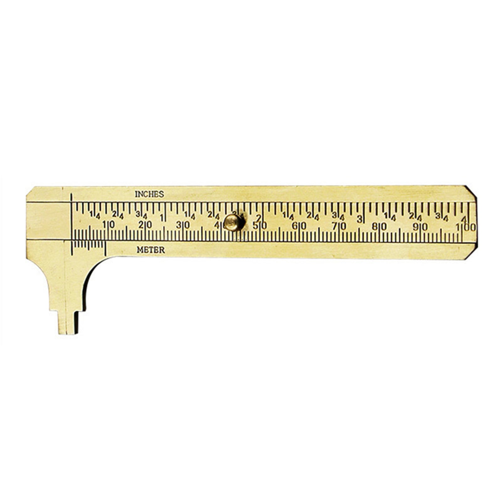 Mini 100mm Metal Scale Brass Gauge Vernier Caliper Ruler Pocket Measuring Tool S 