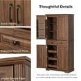 thumbnail image 6 of 71" Tall Kitchen Pantry Cabinet with 2 Drawers, Freestanding Cupboard Storage Cabinet with 3 Pull Out Organizers and 6 Refrigerator Door Shelves for Kitchen Dining Room, Brown, 6 of 9