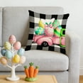 thumbnail image 5 of TanSiDing 2pcs Easter Pillow Cover Decorative Sofa Throw Pillow Cushion Cover with Rabbits and Easter Eggs, Wrinkle Resistant, Machine Washable for Living Room Bedroom Decor 45*45cm, 5 of 6