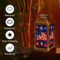 thumbnail image 4 of Solar Lantern Flag Fireworks Stars Red White Blue Colors Garden Hanging Lantern Waterproof Solar Powered Lighting Outdoor Lamp for Deck Yard Camping Patio Decor, 4 of 7