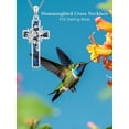 thumbnail image 6 of CACA LADY Hummingbird Cross Necklace 925 Sterling Silver Hummingbird Abalone Shell Pendant Religious Christian Jewelry Gift for Her Mom Women, 6 of 6