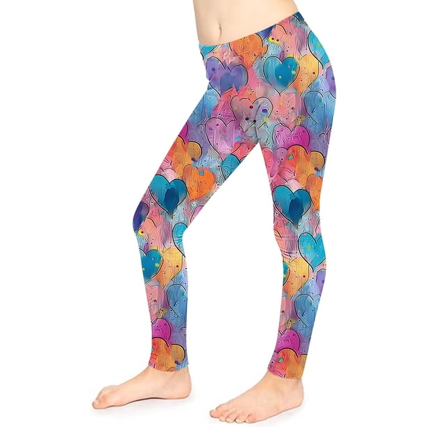 Odeerbi 3-8 Años Niñas Leggings Día de San Valentín Mallas Elásticas Pantalones de Verano Cintura Alta Panty Suave