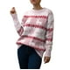 thumbnail image 1 of Gibobby Temperamento Suelto Top de Manga Larga Suéter de punto de Navidad para mujer Suéter de cuello redondo con patrón de cervatillo de de nieve de Navidad (Pink, S), 1 of 5