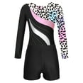 thumbnail image 2 of iixpin Girls Sparkle Ballet Dance Unitard Biketard with Gymnastic Shorts Long Sleeve Leotards Set Athletic Tracksuit Leopard 14, 2 of 7