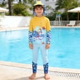 thumbnail image 2 of TBWNWG Boys Long Sleeve Rash Guard Sun Swimwear Set for Kids Surfing Beach and Pool Activities, 2 of 4