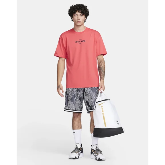 NIKE Hoops Elite Drawstring Bag (17L) DX9790-100 (WHITE/BLACK/METALLIC GOLD), Size ONE