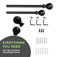 thumbnail image 3 of Logmey Black Curtain Rod 28"-48" Adjustable with Ball Top Cover, 3 of 7
