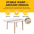 thumbnail image 4 of Pink Purple Striped Table Cloths for 3 Foot Rectangle Tables, Abstract Modern Geometric Stripes Patio Waterproof Elastic Fitted Tablecloths, Washable Rectangular Table Cover for Camping, 4 of 8